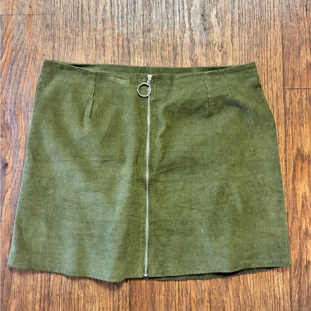 Olive Green Corduroy Skirt
